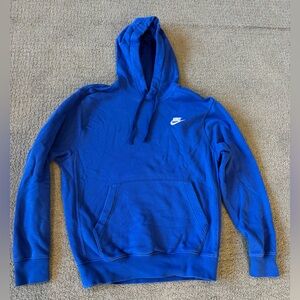 Nike Men's Royal Blue Pullover Club Fleece Hoodie - Size Small